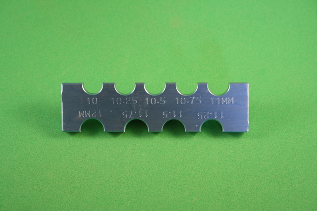 Radius Gauge, .25 mm increments (aluminum)